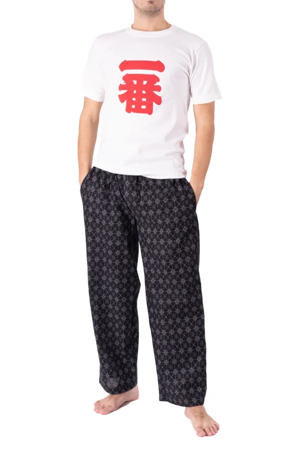 Lounge Pants in Black Argyle Print