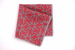 Fariba Soltani Silk Pocket Square Geometric Motif - Red Kholeno