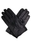 Dents Men's Black Leather Gloves - Fleece Lined -Size L