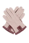 Tan Leather & Cotton Crochet Men's Driving Gloves - Size L