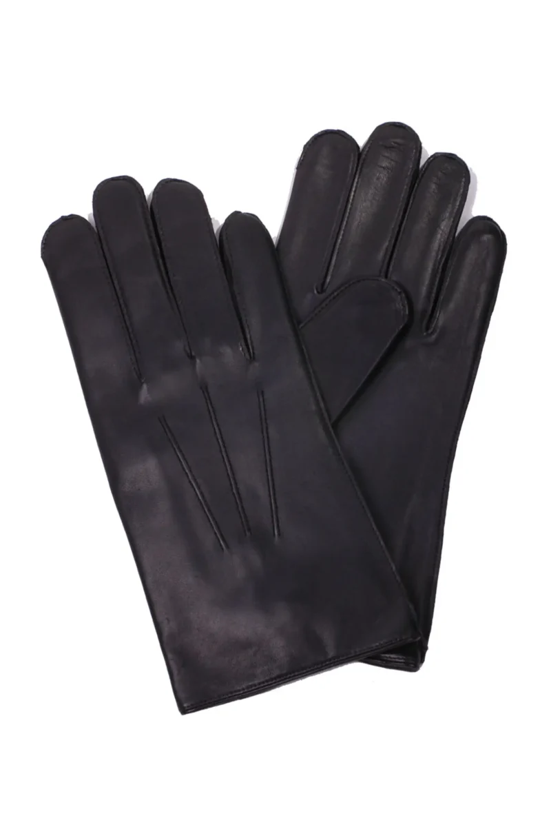 Dents Mendip - Gants en cuir noir pour hommes - Taille petite