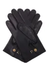 Dents Mendip Gants en cuir noir pour hommes - doublés de laine - Taille S