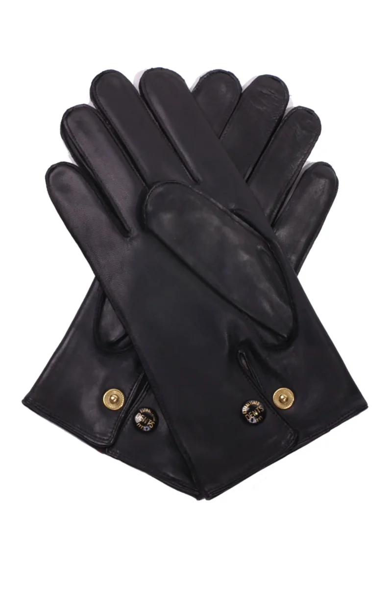 Dents Mendip - Gants en cuir noir pour hommes - Taille petite