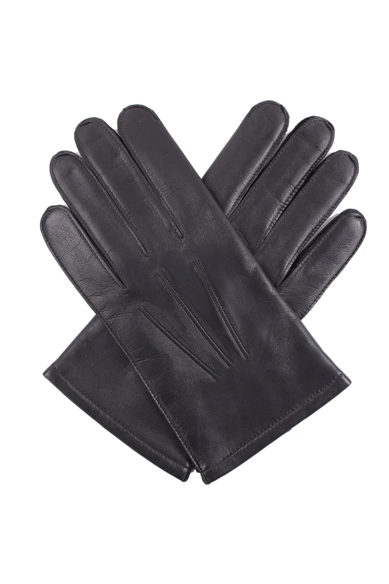 Men's Black Leather Gloves with Winter Lining by Dents