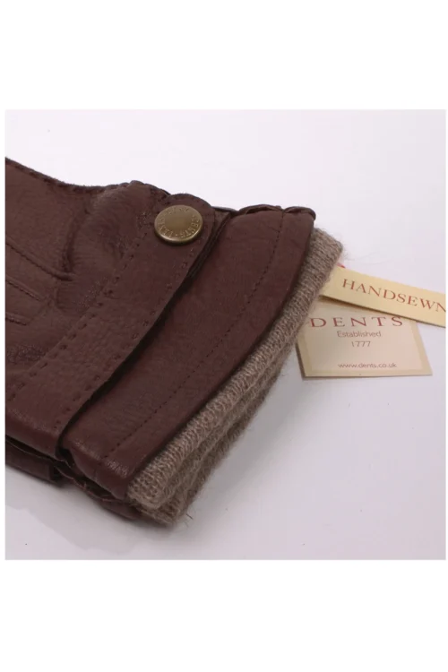 Dents Mens Deerskin Gloves in Bark Brown