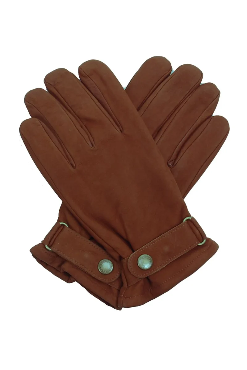 Gants Dents pour homme en cuir nubuck cognac