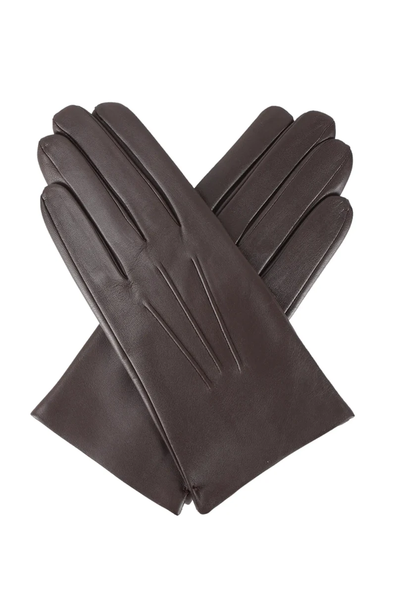 Dents Bath Gloves for Men. Slim Fitting in Brown Leather