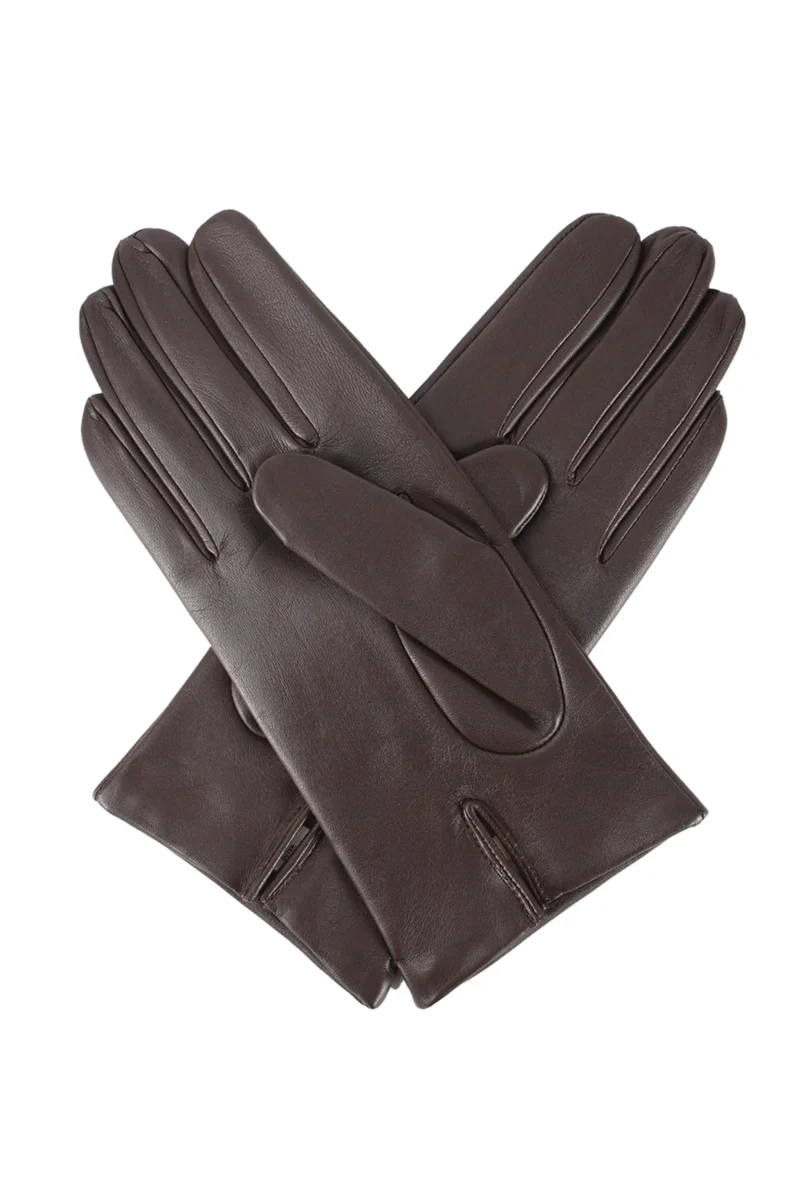 Dents Bath Gloves for Men. Slim Fitting in Brown Leather