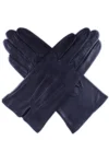 Dents Gloves - Gants en cuir non doublés pour femmes - Marine - Taille 6,5