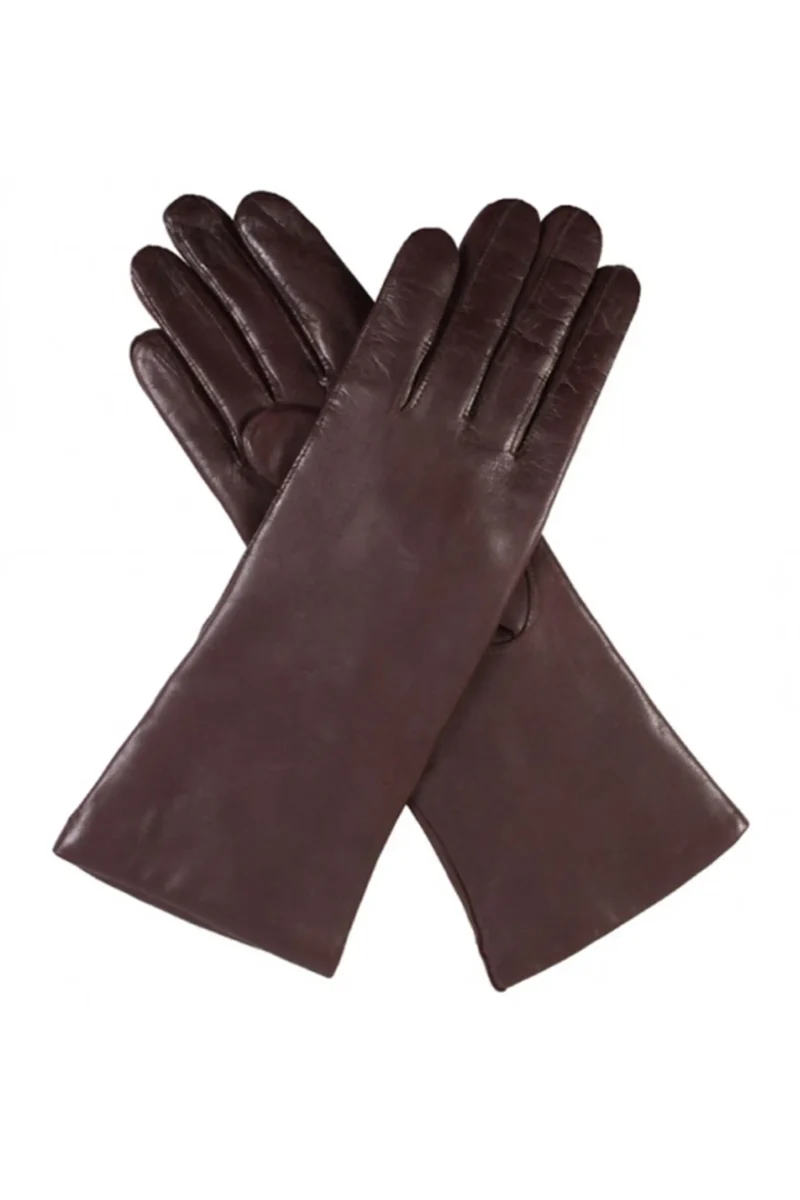 Dents Plain Mocca Brown Leather Gloves for Women.