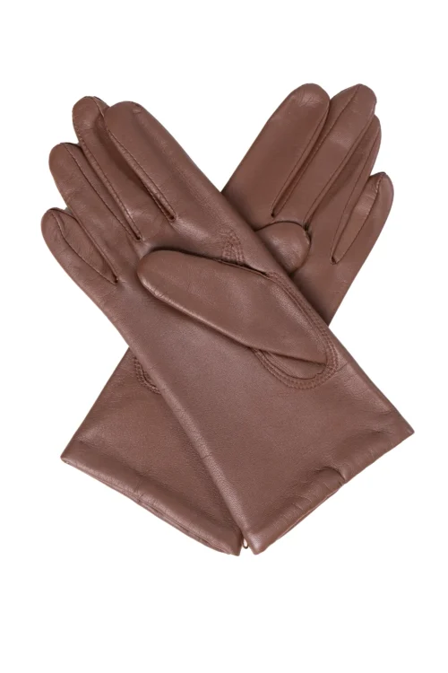 Gants Dents Emma pour dames en marron.