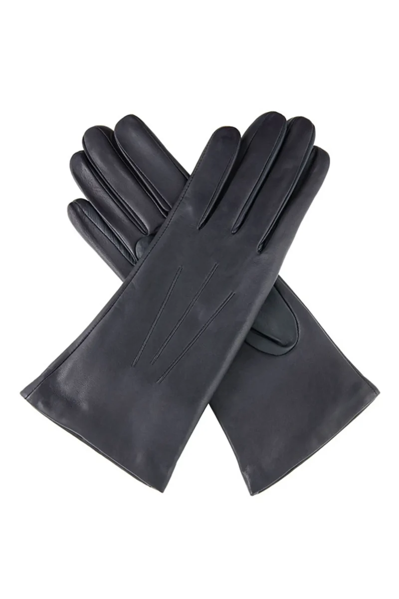 Dents Isabelle Ladies Leather Gloves in Navy - Vue du dos de la main