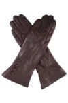 Dents Rose - Women's Silk Lined Leather Gloves - Mocca-  Size 6.5" Small