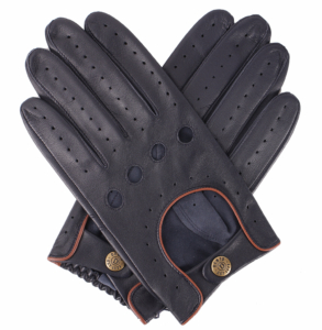 Image of Dents Delta Driving Gloves in Navy with Tan Piping