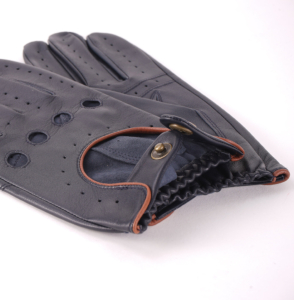 Additional Images of Dents Delta Driving Gloves in Navy and Tan.