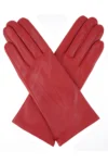 Dents Felicity - Women's Silk Lined Leather Gloves - Berry-  Size 6.5"