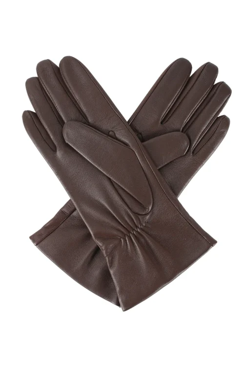 Dents Natalie Women's Touchscreen Leather Gloves - Mocca - Back of Hand View