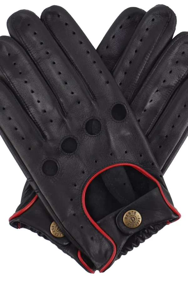 Dents Black & Red Silverstone Driving Gloves