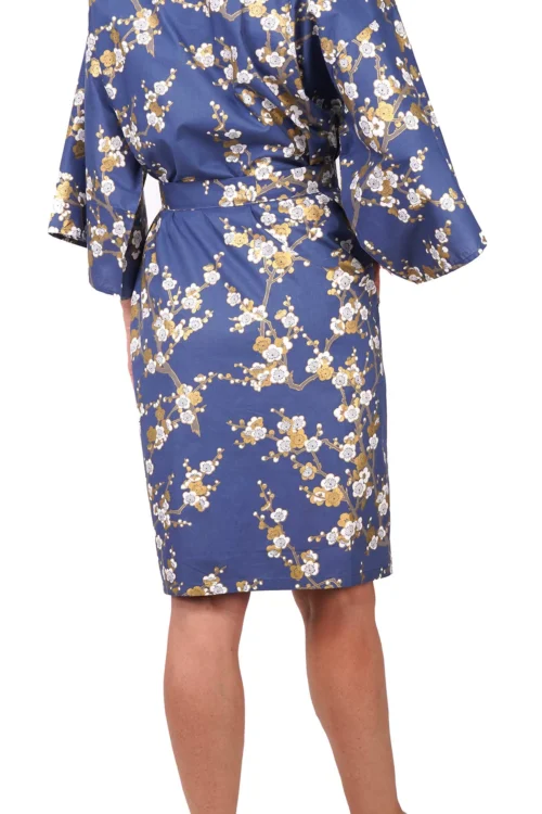 Blue & White Plum Women's Happi Kimono