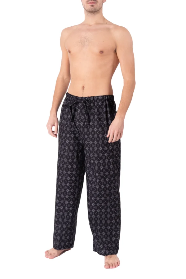 Lounge Pants in Black & Grey Argyle Print