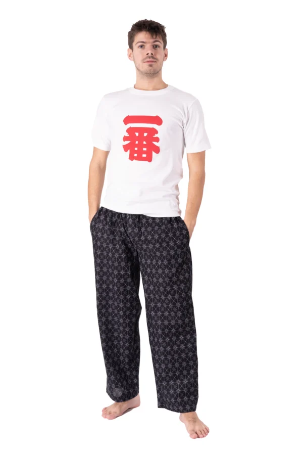 Lounge Pants in Black Argyle Print
