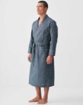 British Boxers Geometric Moorland Blue Men's Dressing Gown