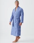 British Boxers Prussian Blue Stripe Men's Dressing Gown
