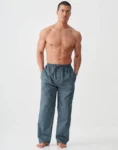 British Boxers Geometric Moorland Blue Men's PJ Trousers