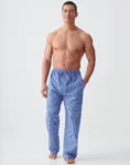 British Boxers Stowe Prussian Blue Stripe Men's PJ Trousers