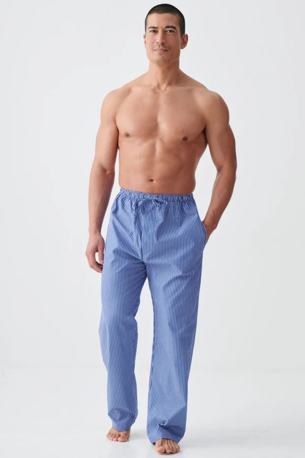 British Boxers Prussian Blue Stripe Pyjama Trousers