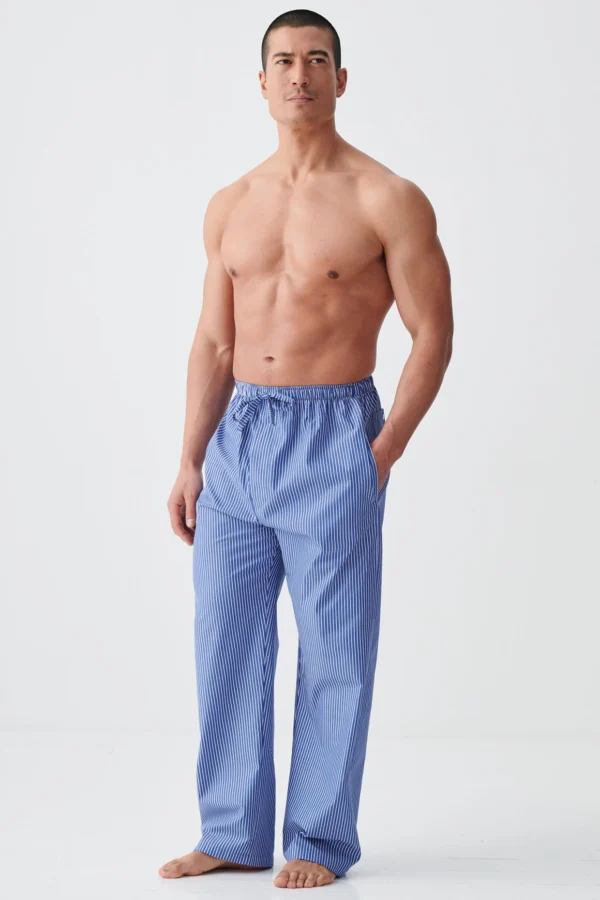 British Boxers Prussian Blue Stripe Pyjama Trousers