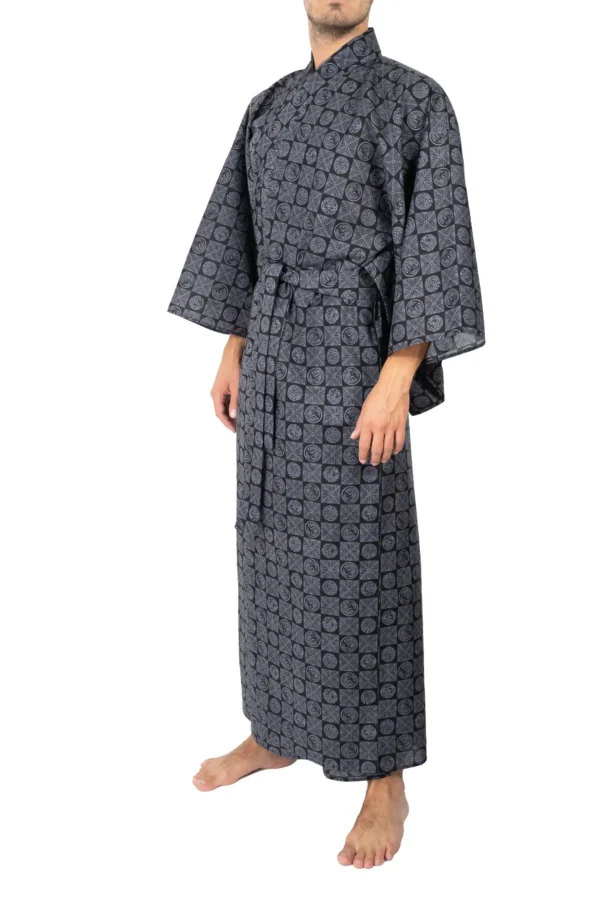 Black Sleeping Tiger Yukata - Front View