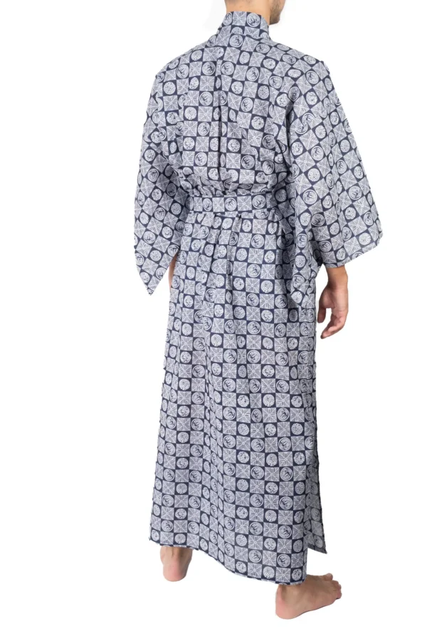 Navy Sleeping Tiger Men's Yukata - Frong View