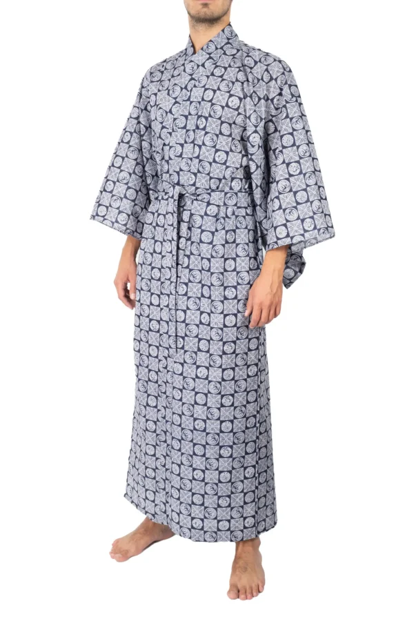 Navy Sleeping Tiger Men's Yukata - Frong View