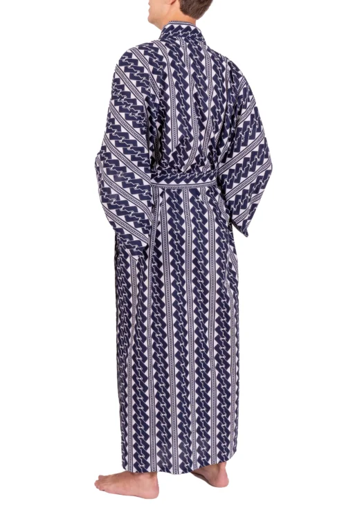 Navy Chain Men's Yukata Kimono