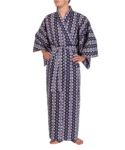 Navy Chain Men's Yukata Kimono