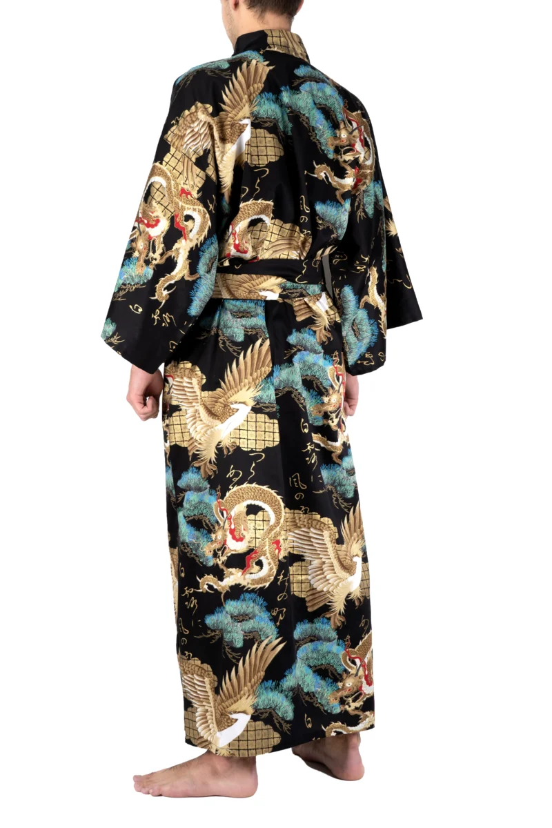 Black Dragon & Eagle Men's Yukata