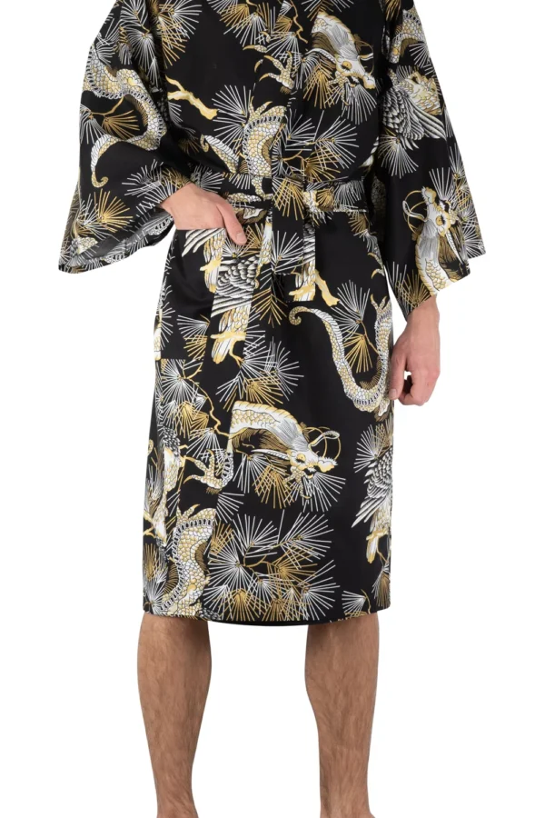 Black Dragon Men's Happi Kimono