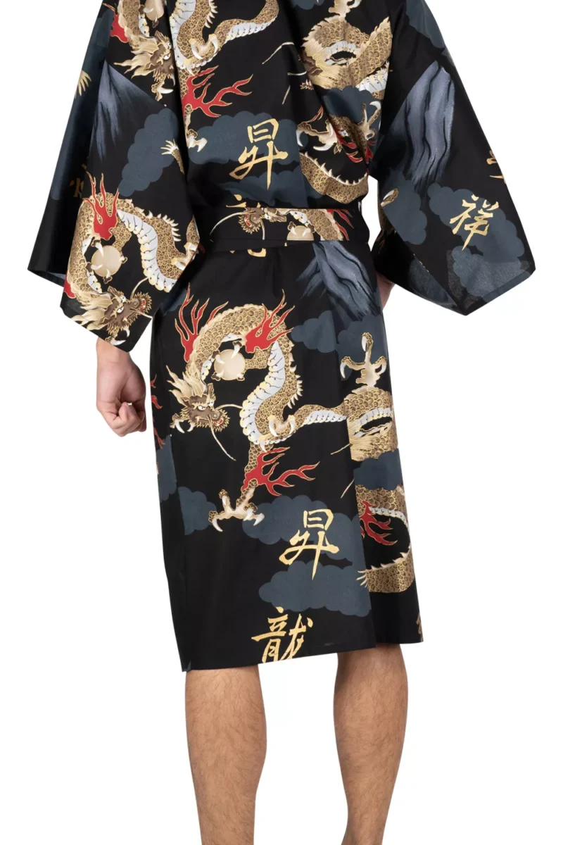 Kimono Happi pour hommes, Dragon noir et Fuji