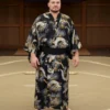 Sumo Size Men's Yukata in Black Dragon Print