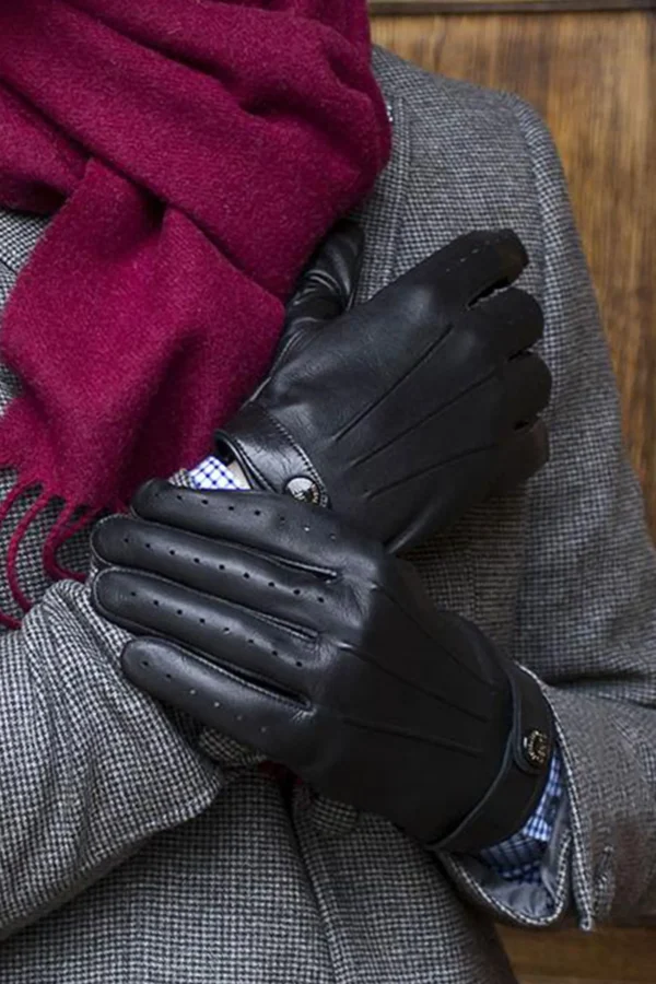 Men's Black Full Driving Gloves