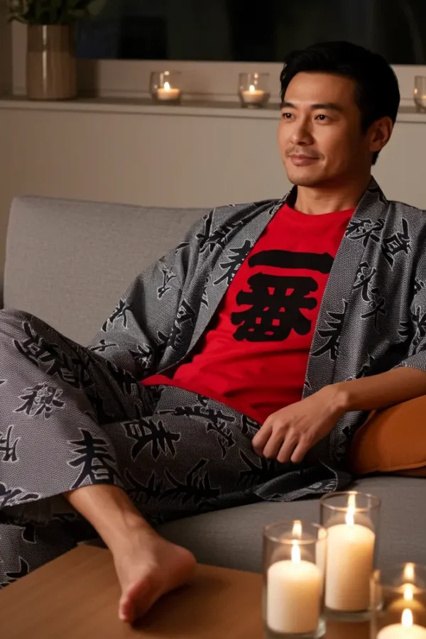 Four Seasons Lounge Pant with Matching Short Kimono