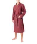 Burgundy Polka Dot Men's Dressing Gown XL