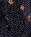 Tie detail of black diamond Japanese jinbei pyjamas