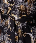 Belt fabric detail of black dragon male yukata kimono