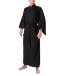 Black Shantung Men's Yukata Kimono