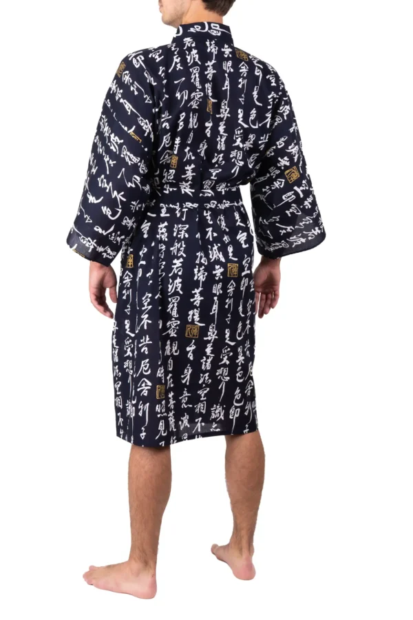 Navy Hannya Sutra Happi Kimono