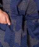 Fabric detail of navy cloud kimono