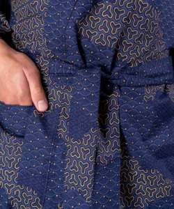 Fabric detail of navy cloud kimono