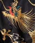 Back dragon embroidery detail of rising dragon back kimono
